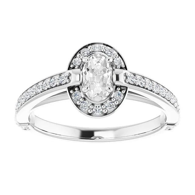 Halo Alliance Ronde & Ovale Vieux Mineur Véritable Diamant Sertie De Griffes 5.15 Carats