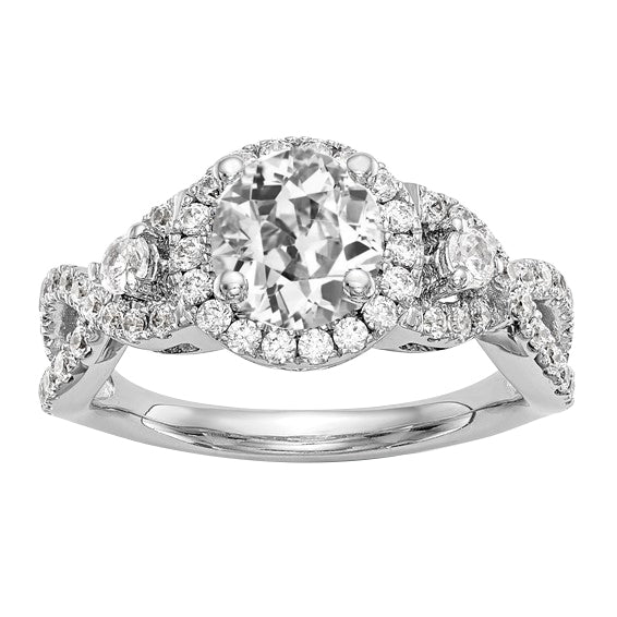 Halo Ancienne Mine Cut Réel Diamond Ring Twisted Shank Jewelry 5.50 Carats