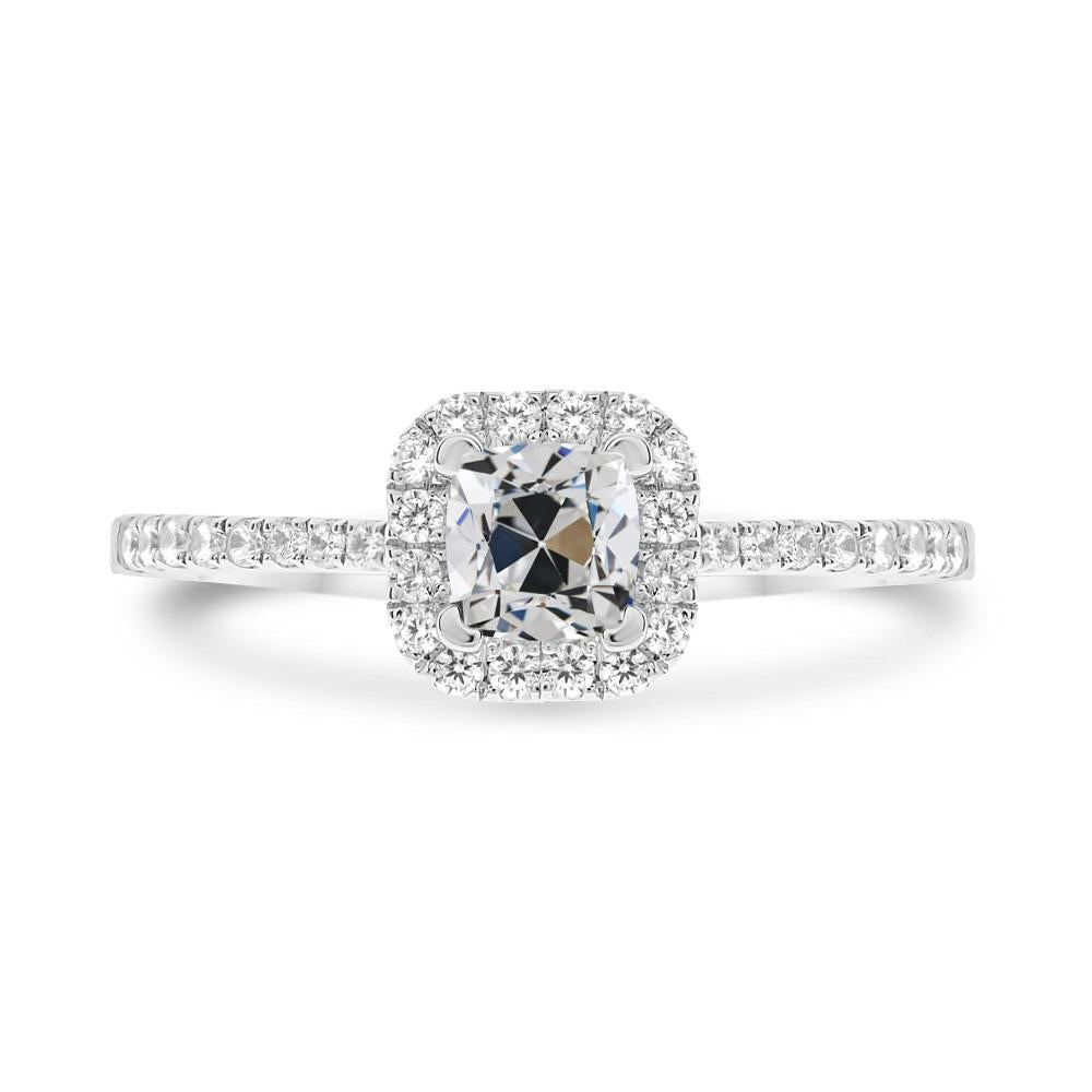 Halo Cushion Vieux mineur Véritable Diamond Anniversary Ring 4 Carats