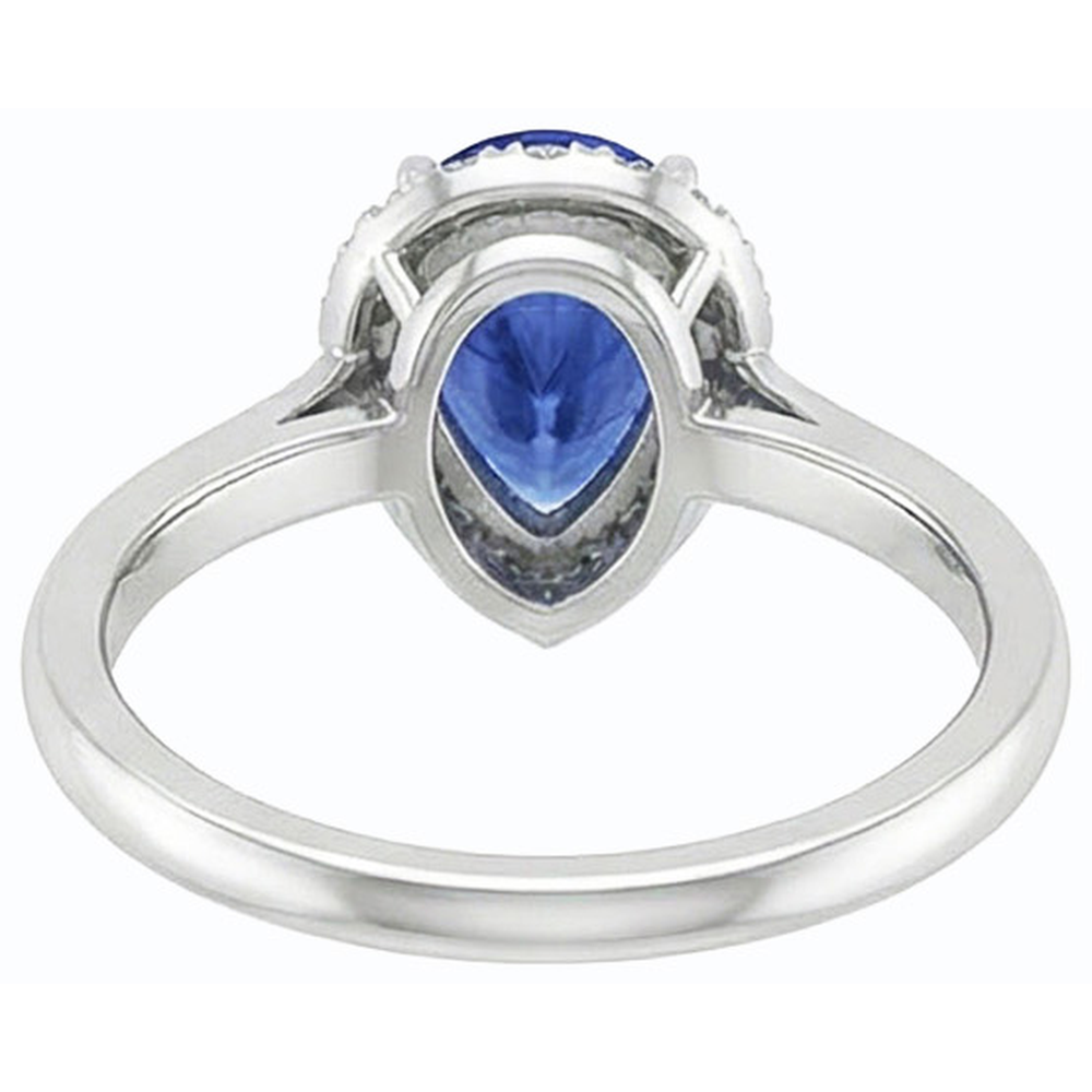 naturel pear diamant 2.50carats bague détail rapproché