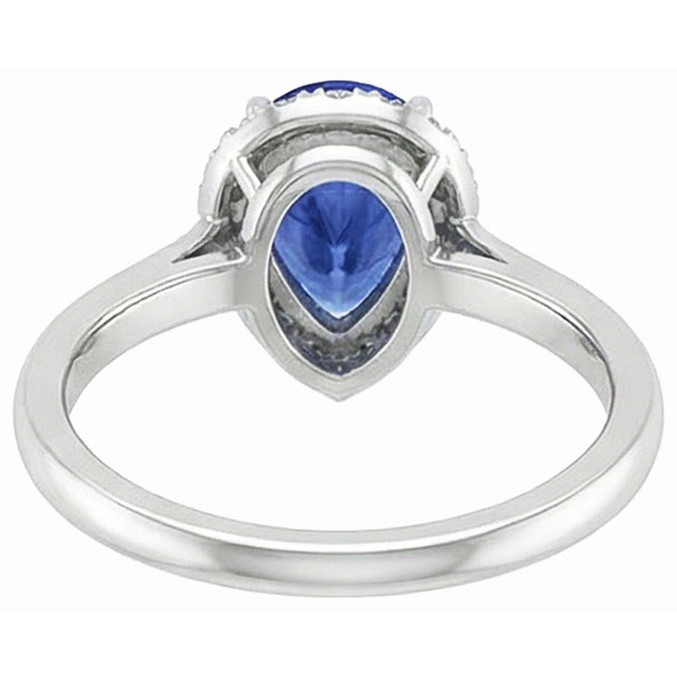 naturel pear diamant 2.50carats bague détail rapproché