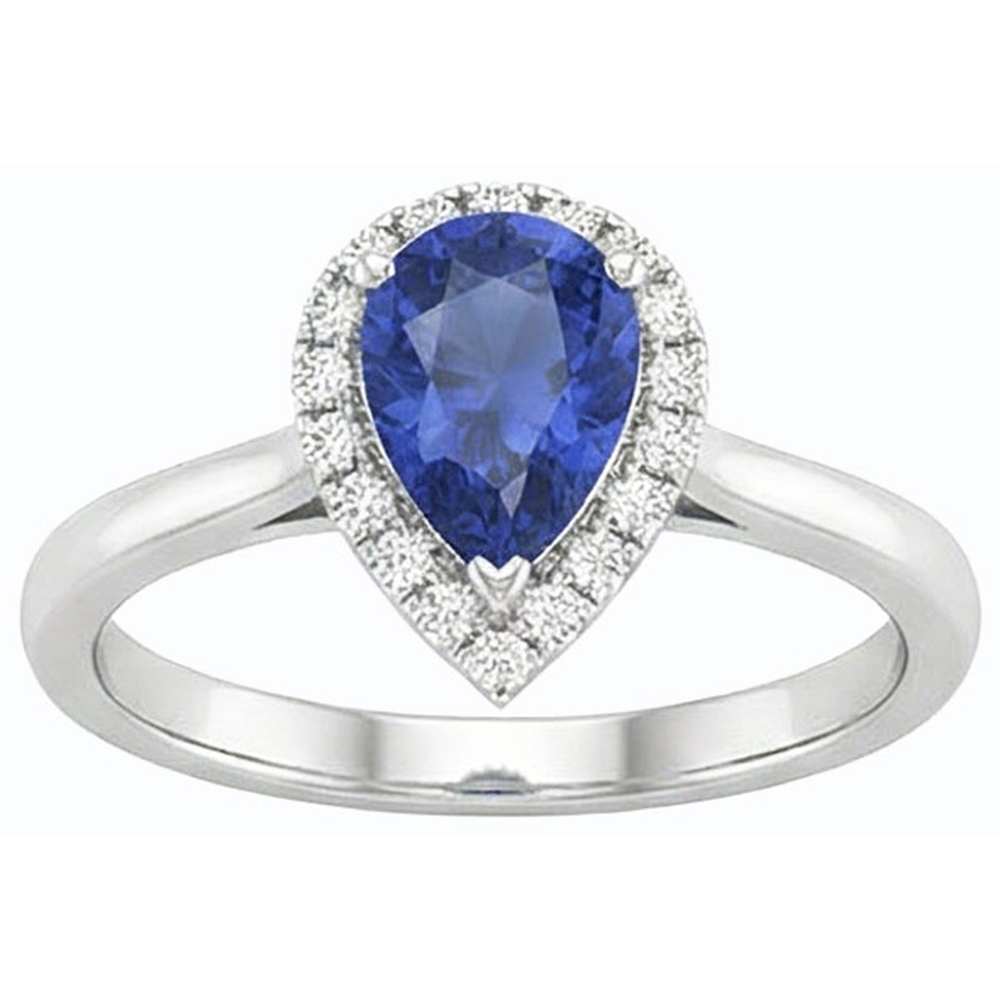 naturel pear diamant 2.50carats bague vue de profil