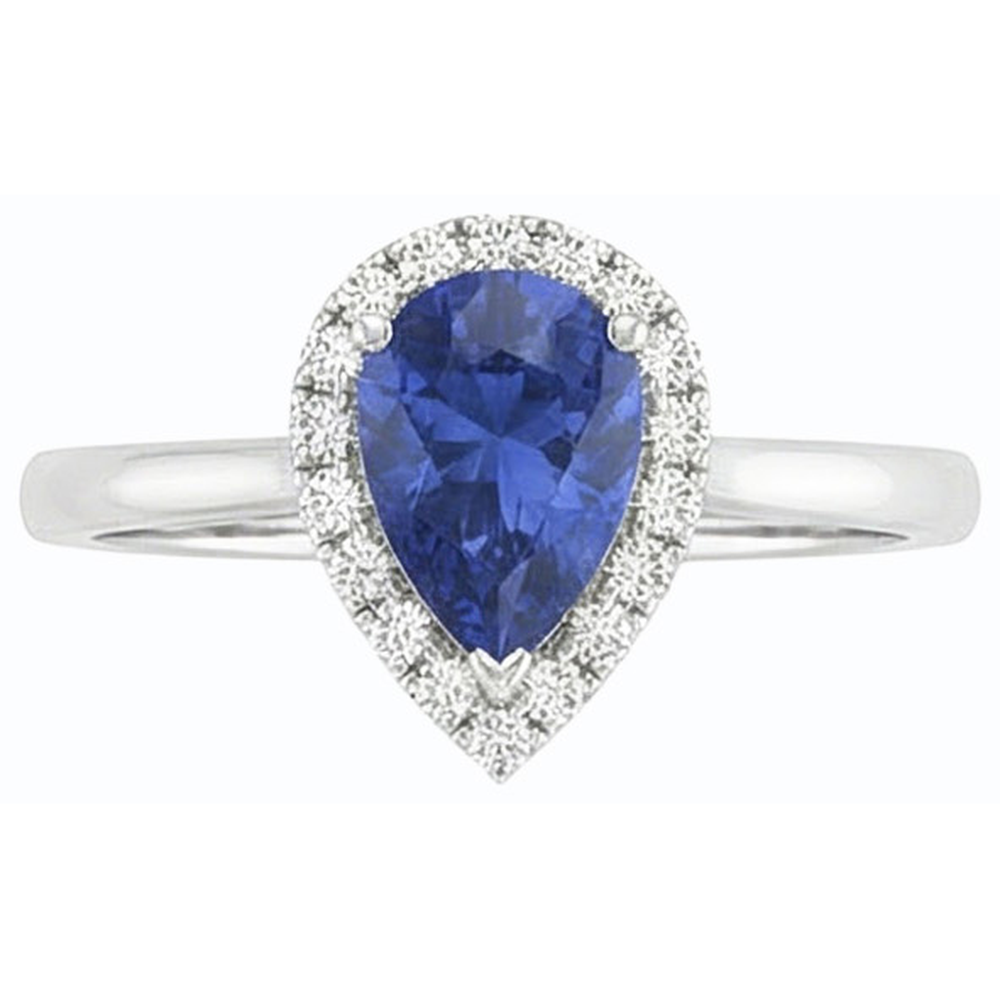 naturel pear diamant 2.50carats bague sur blanc