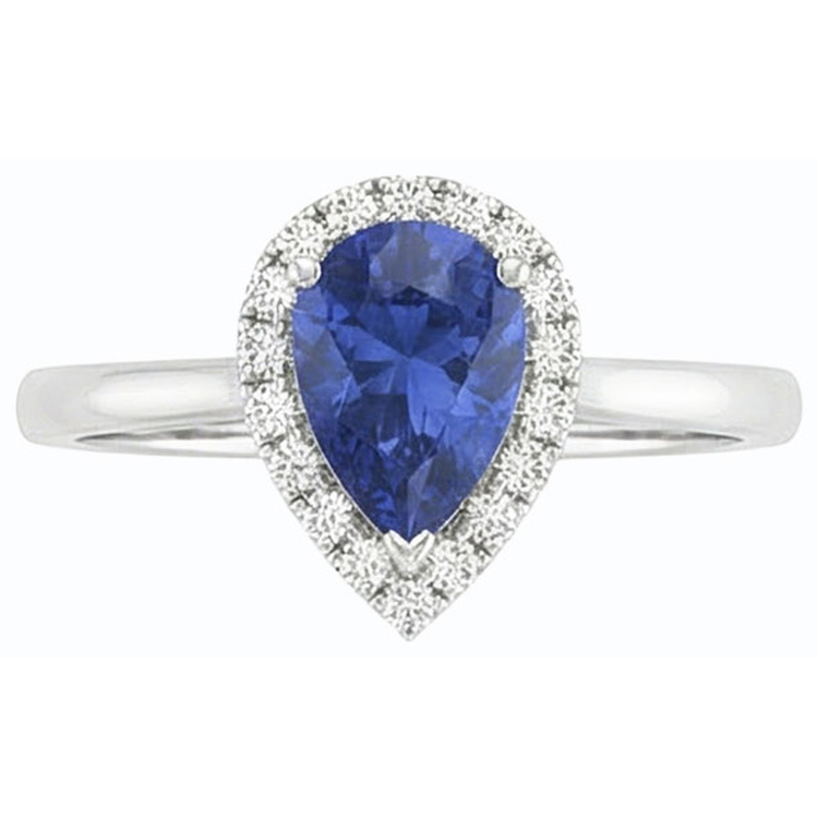 naturel pear diamant 2.50carats bague sur blanc