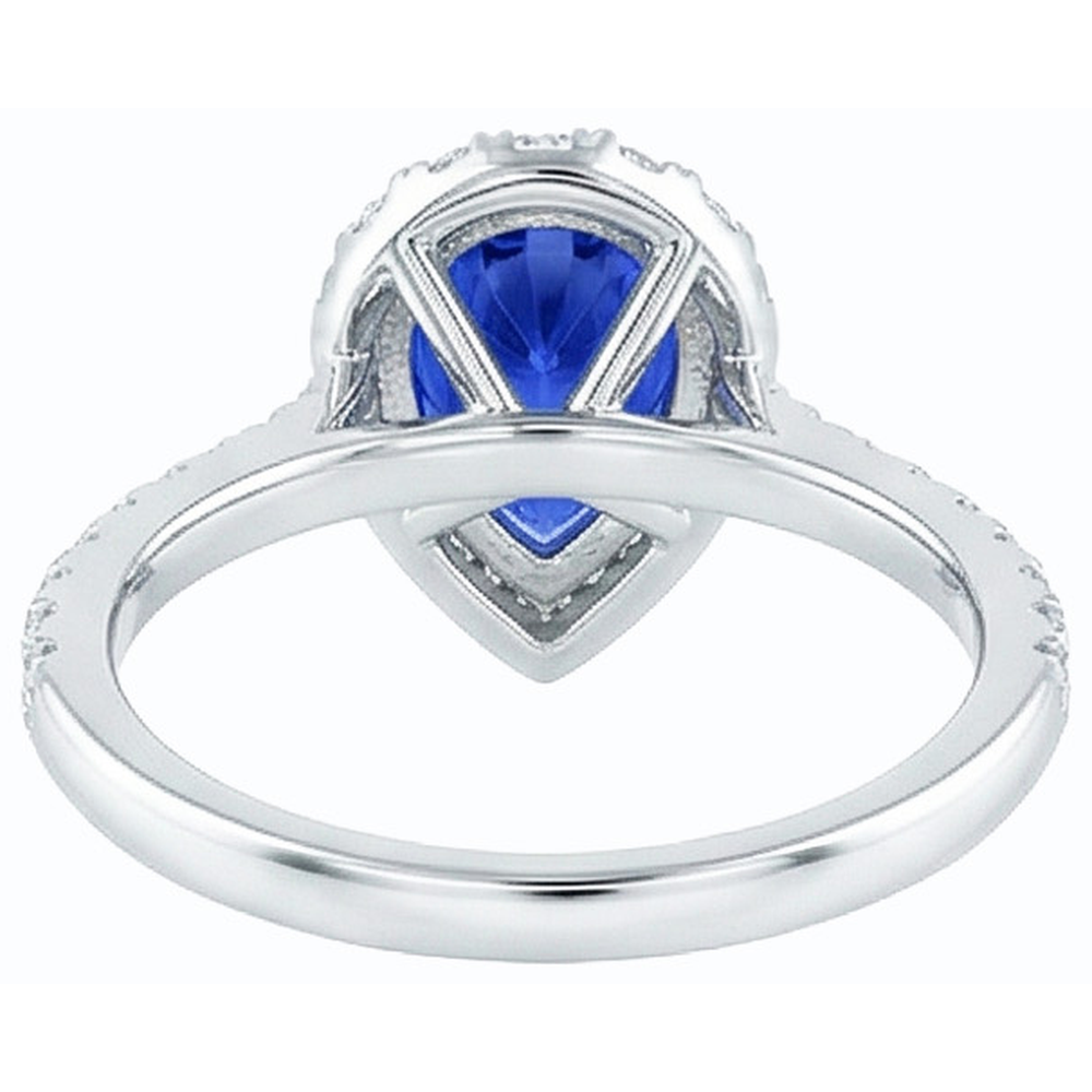 naturel pear diamant 4carats bague angle de côté