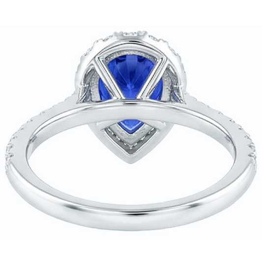 naturel pear diamant 4carats bague angle de côté
