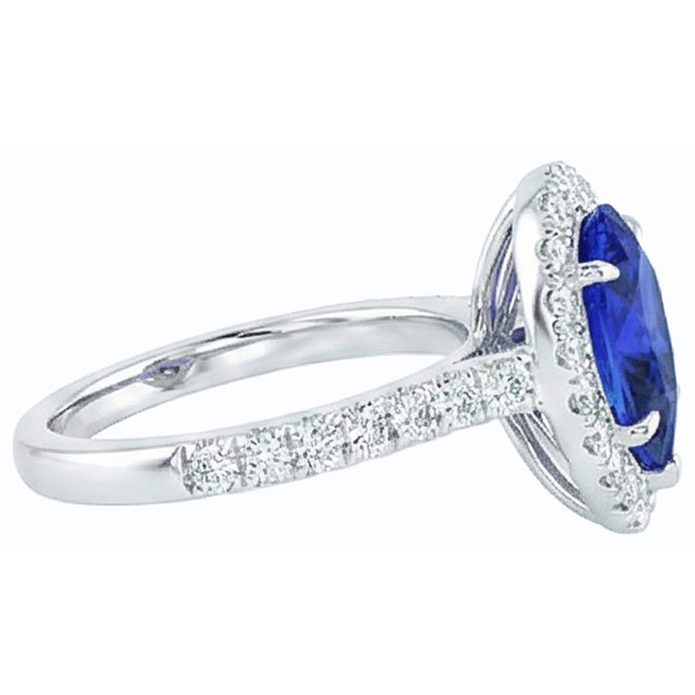 naturel pear diamant 4carats bague vue de profil