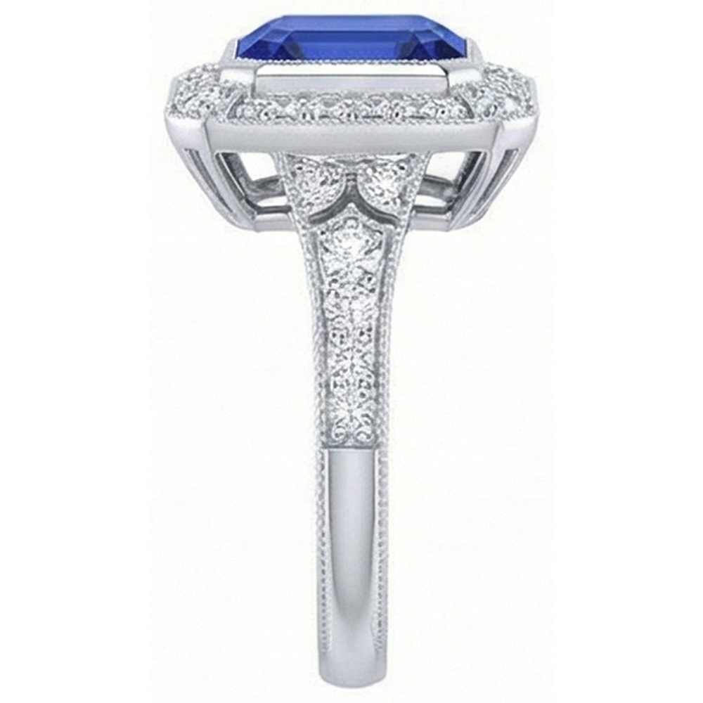 naturel asscher saphir 4carats watch vue de dessus