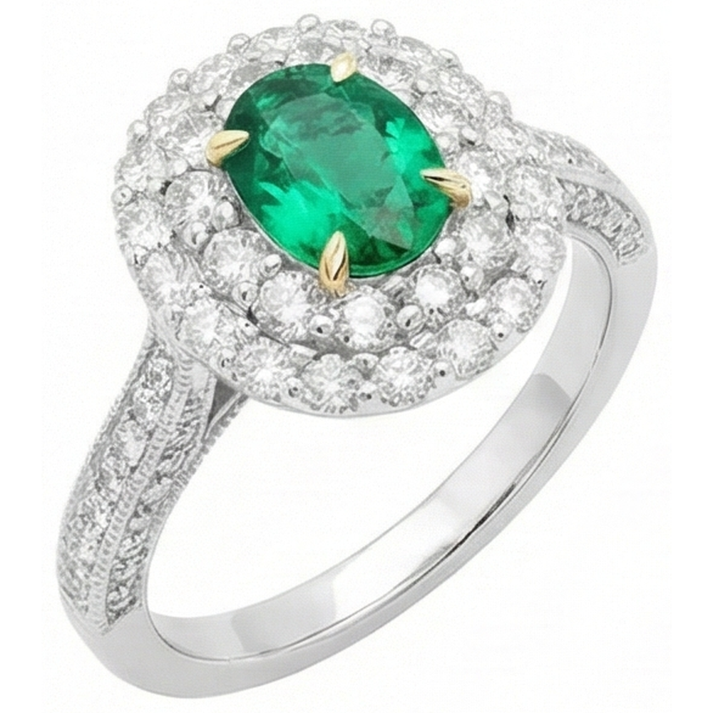 Émeraude Bague Pierre de Couleur – vue de côté