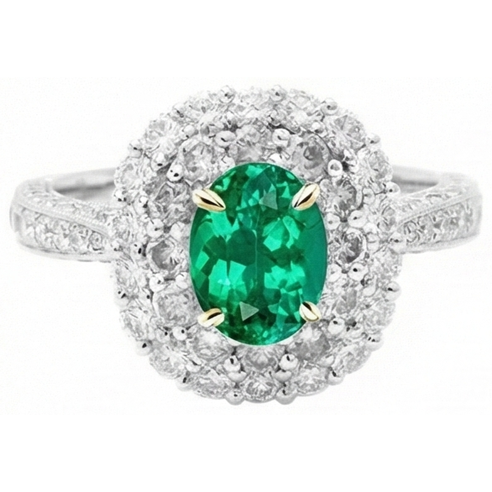 Émeraude Bague Pierre de Couleur – vue de dessus