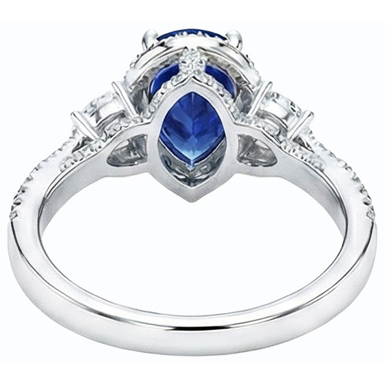 naturel pear diamant 4.50carats bague angle de côté