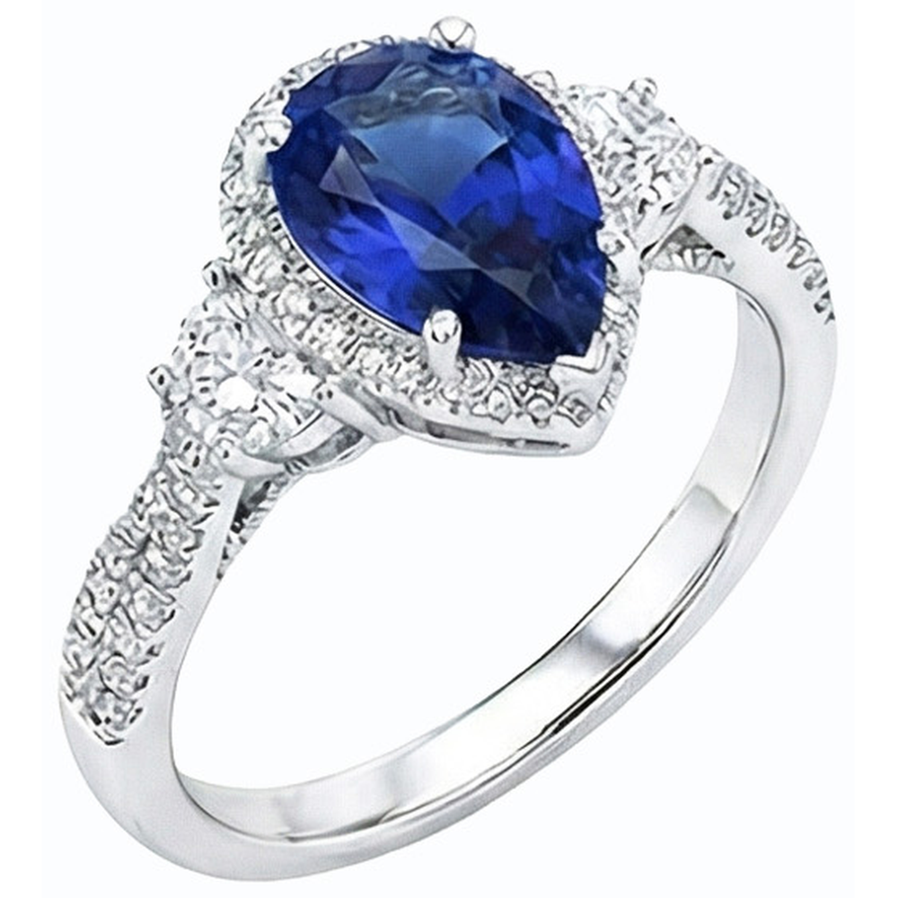 naturel pear diamant 4.50carats bague détail rapproché