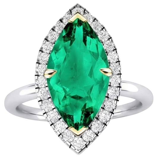Brillant Bague Pierre de Couleur 3 carats – vue de face