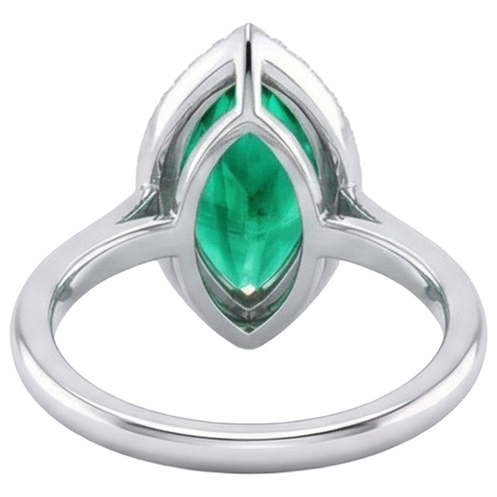Émeraude Colombienne Bague Pierre de Couleur – vue de dessus