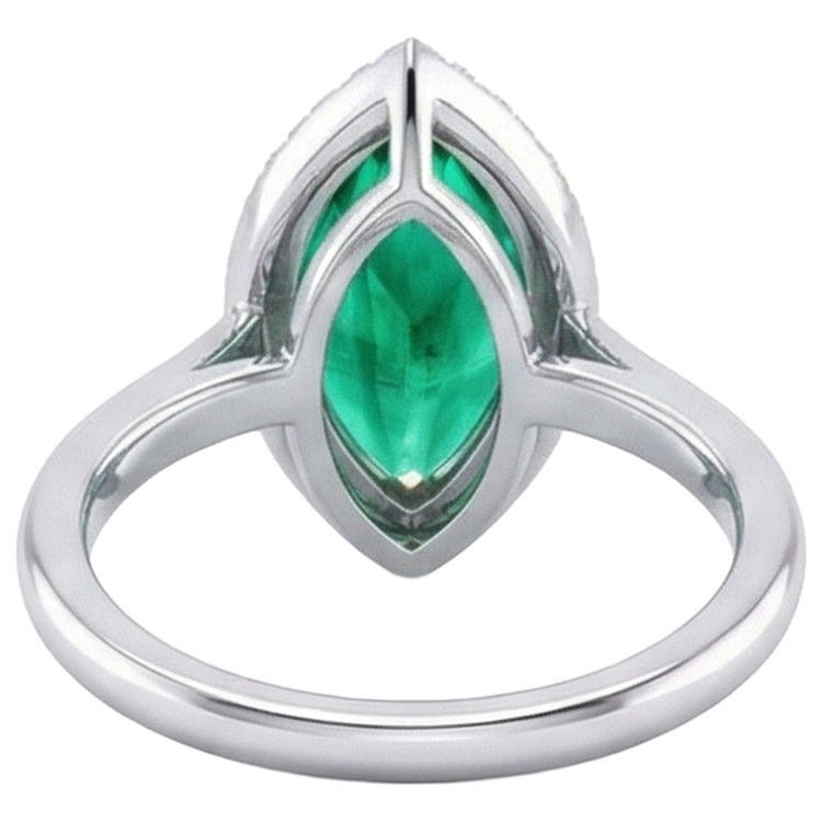 Émeraude Colombienne Bague Pierre de Couleur – vue de dessus