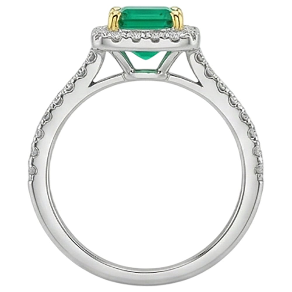 Fin Émeraude Fine Bague Pierre Précieuse 2 carats – vue détaillée