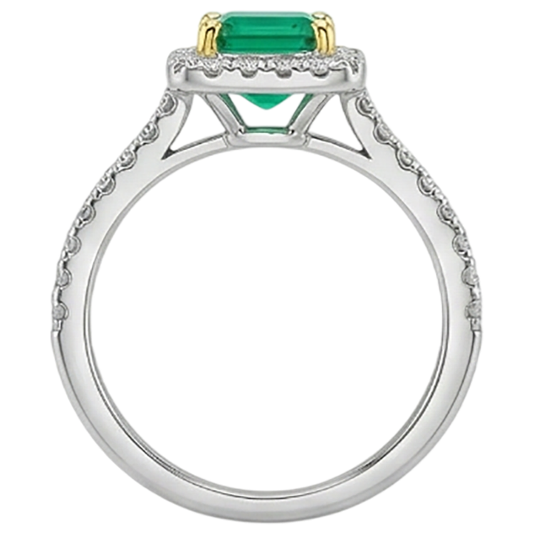 Fin Émeraude Fine Bague Pierre Précieuse 2 carats – vue détaillée