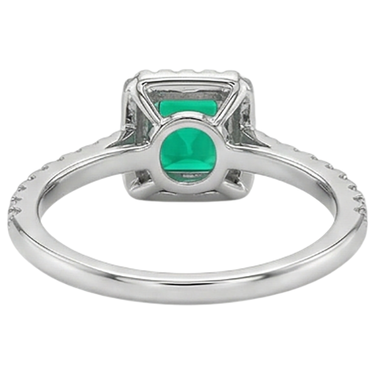 Émeraude Fine Bague Pierre Précieuse 2 carats Or 14K Bicolore – vue alternative