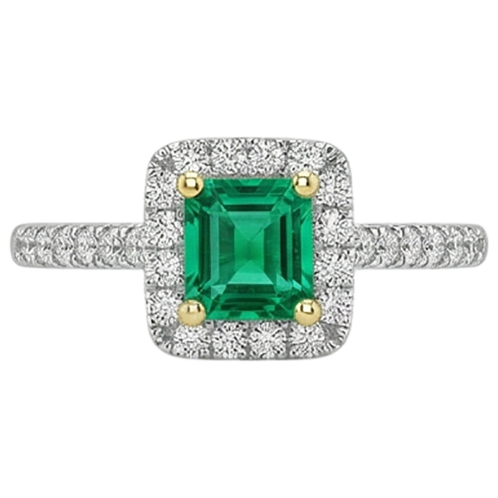 Émeraude Fine Bague Pierre Précieuse – vue de face