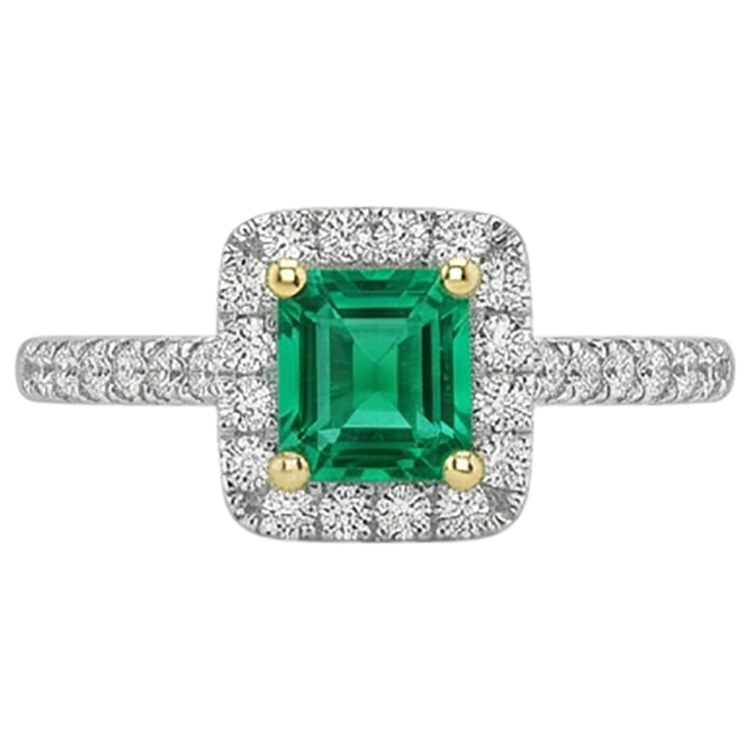 Émeraude Fine Bague Pierre Précieuse – vue de face