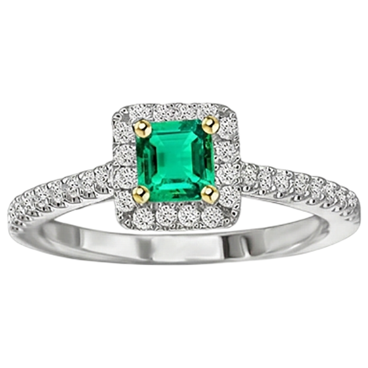 Fin Émeraude Fine Bague Pierre Précieuse 2 carats – vue de profil