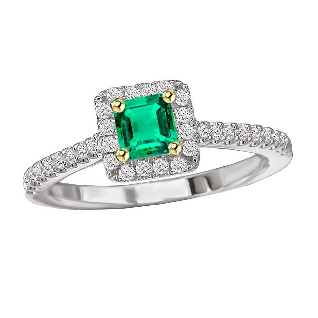 Émeraude Fine Bague Pierre Précieuse – vue principale