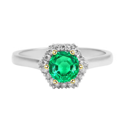 Certifié GIA Émeraude Fine Bague Pierre de Couleur 2 carats – Or
