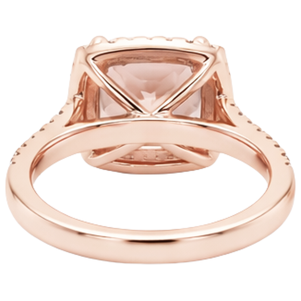 naturel cushion morganite 12.75carats bague sur blanc