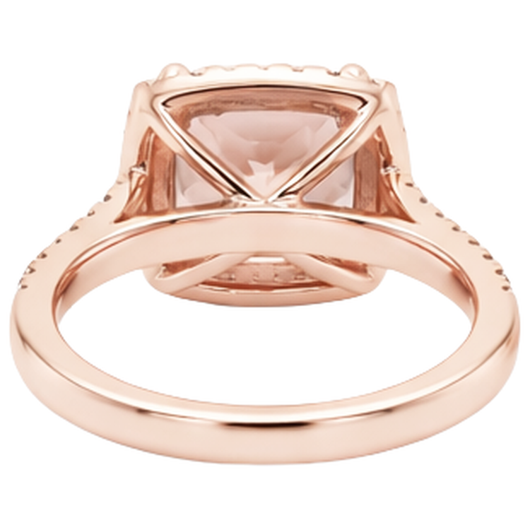 naturel cushion morganite 12.75carats bague sur blanc