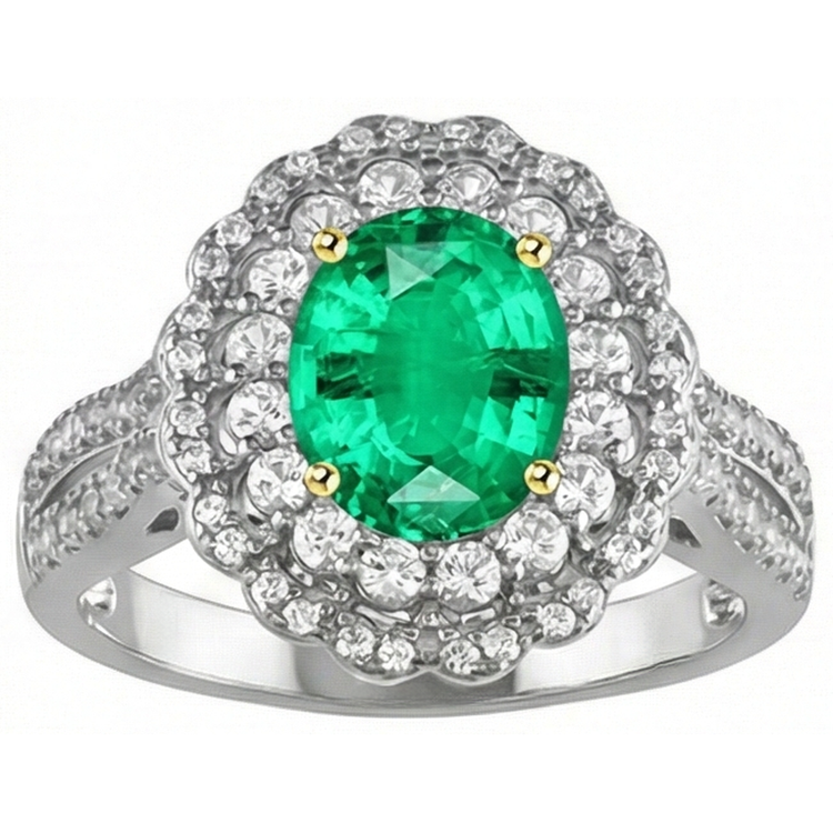 Fin Bague Pierre Précieuse 2 carats – vue de côté