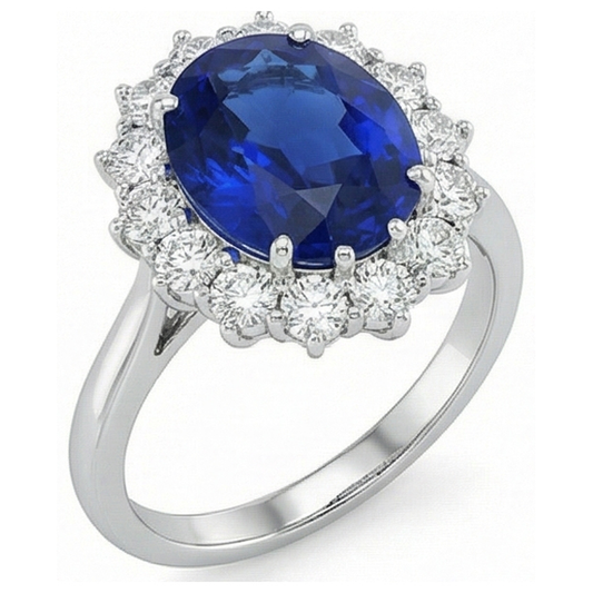 Saphir Bleu Bleuet Bague Pierre Précieuse – vue de face