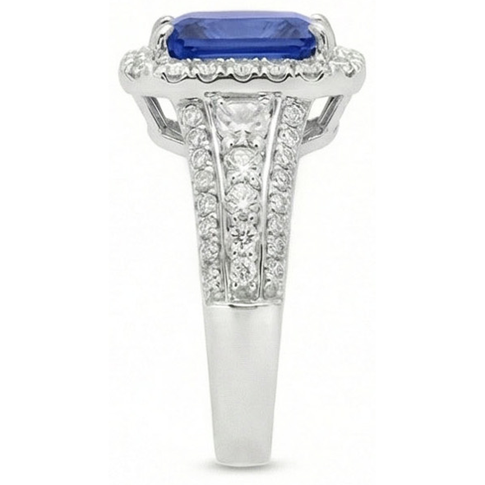 naturel round saphir 3.50carats bague détail rapproché