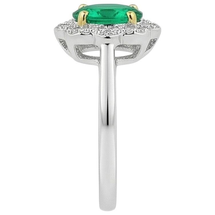 Émeraude Bague avec Gemme – vue de dessus