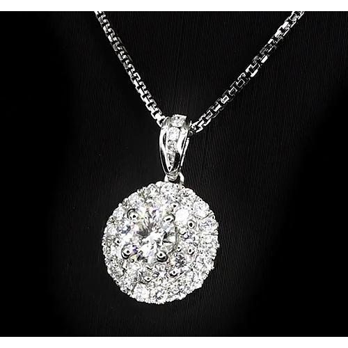 Halo Rond Serti De Réel Diamants Pendentif 1.75 Carats Bijoux Pour Dames Neuf