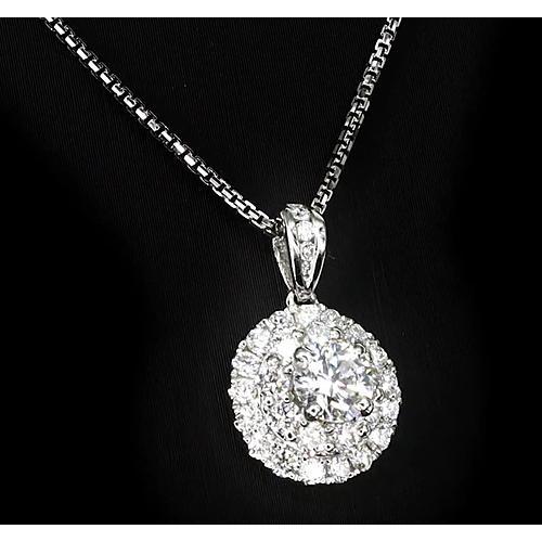 Halo Rond Serti De Réel Diamants Pendentif 1.75 Carats Bijoux Pour Dames Neuf