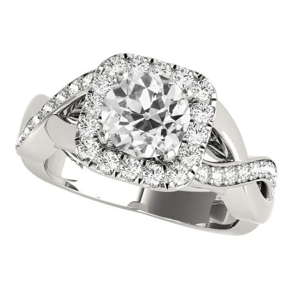 Halo Rond Vieux Mineur Véritable Diamond Ring Infinity Style Or 4 Carats