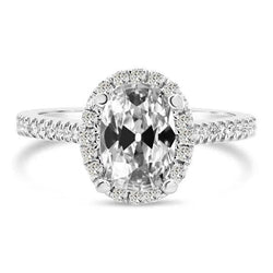 Halo Round & Oval Vieux mineur Véritable Diamond Ring Bijoux pour femme 6,50 carats