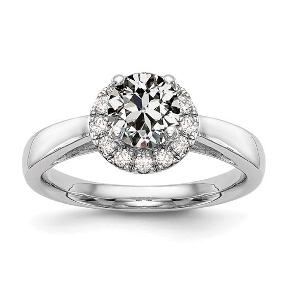 Halo Round Vieux mineur Réel Diamond Ring Tapered Shank Jewelry 2.75 Carats