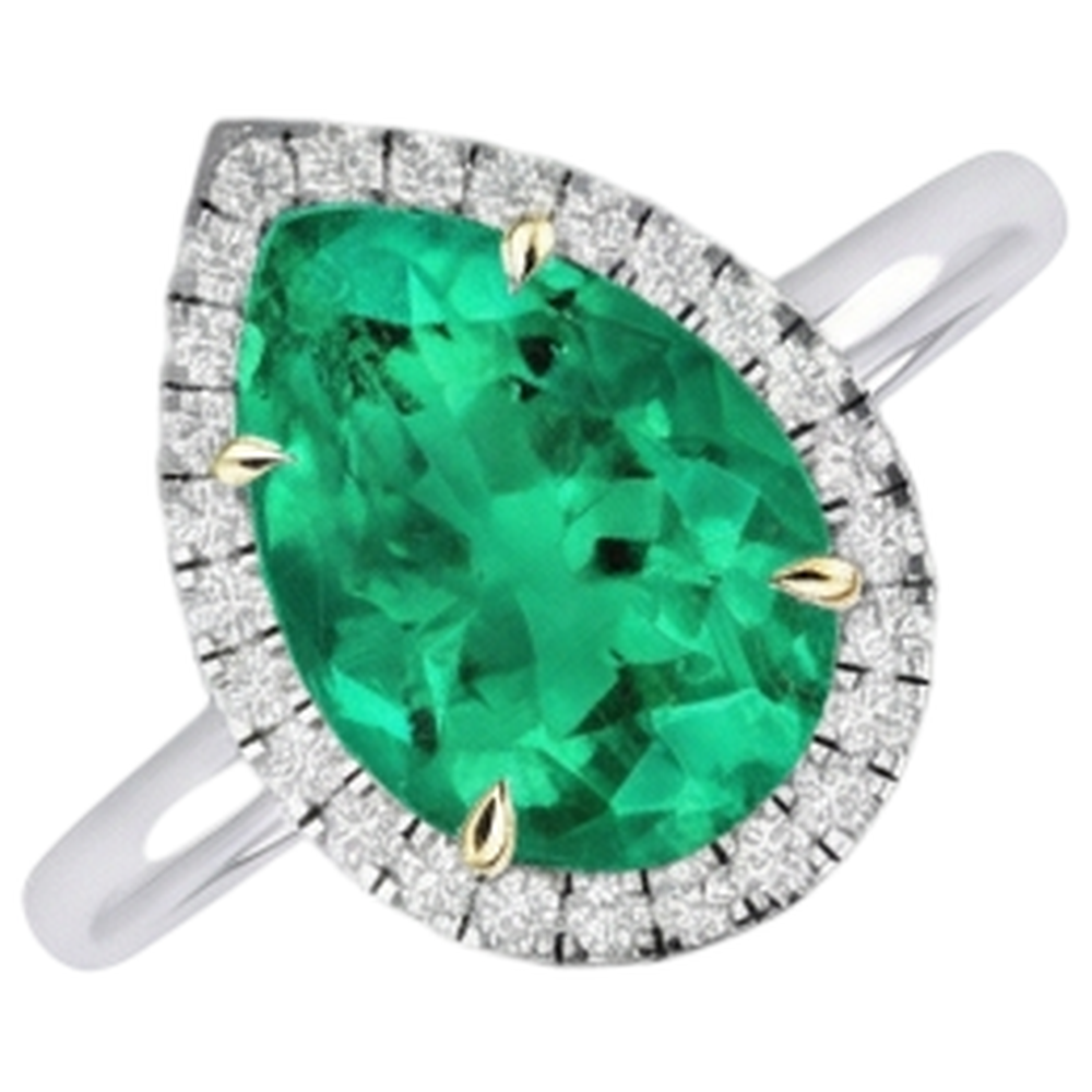 Émeraude Fine Bague avec Gemme – vue de profil