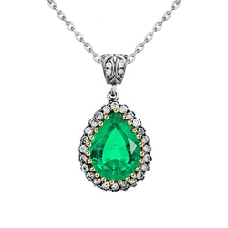 Premium Émeraude Pendentif Gemme 1,50 carats