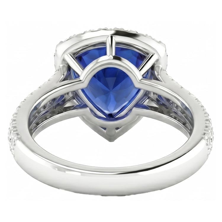 naturel round saphir 3carats bague vue de profil
