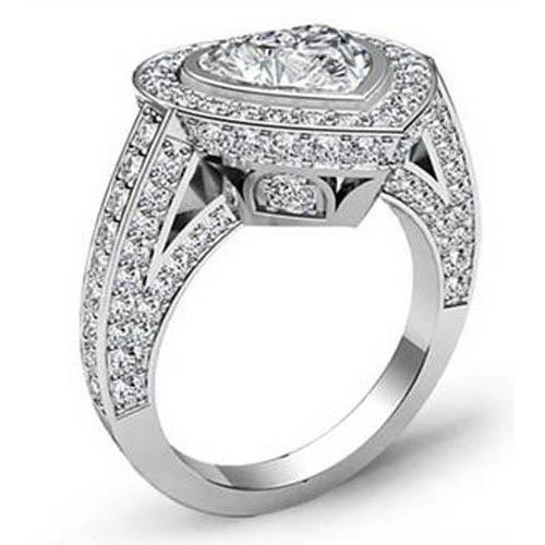 Halo Véritable Diamond Wedding Ring Lady Fine 6.35 Carats Bijoux