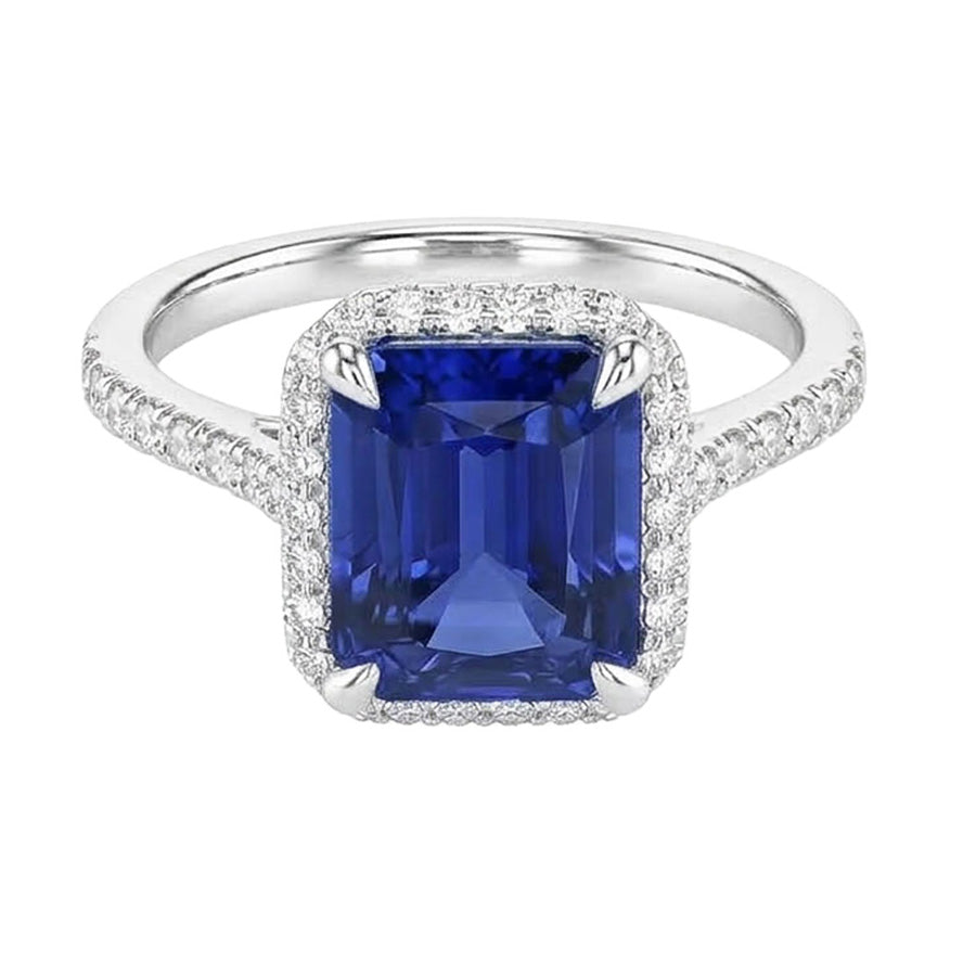 naturel round saphir 4.50carats bague détail rapproché
