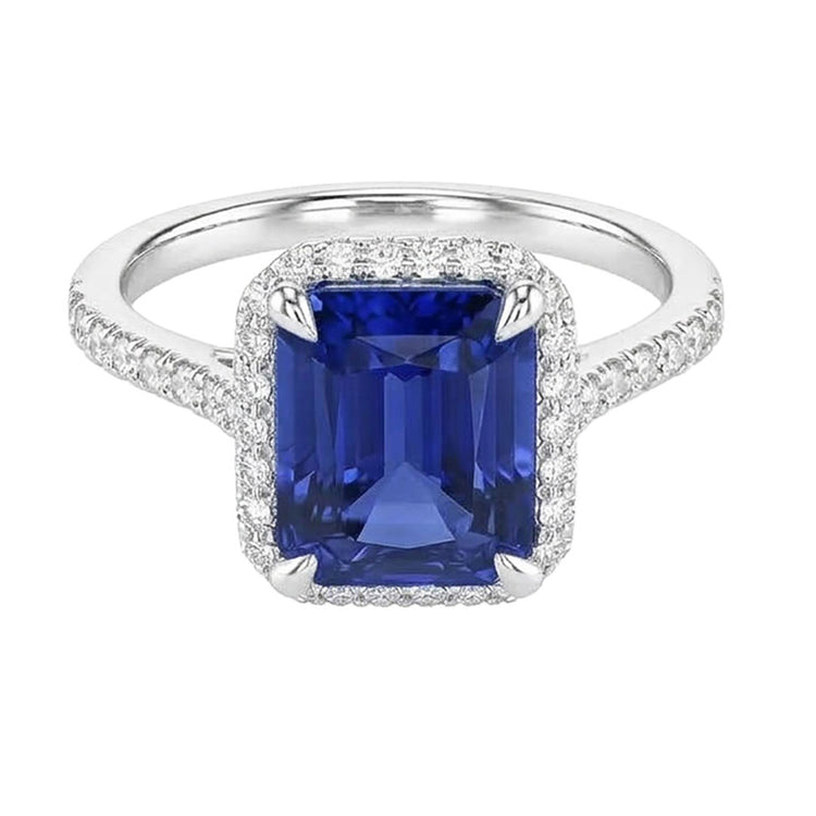 naturel round saphir 4.50carats bague détail rapproché