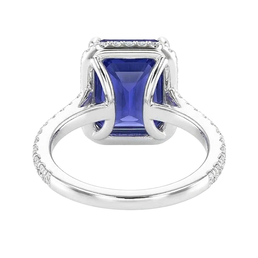 naturel round saphir 4.50carats bague sur blanc