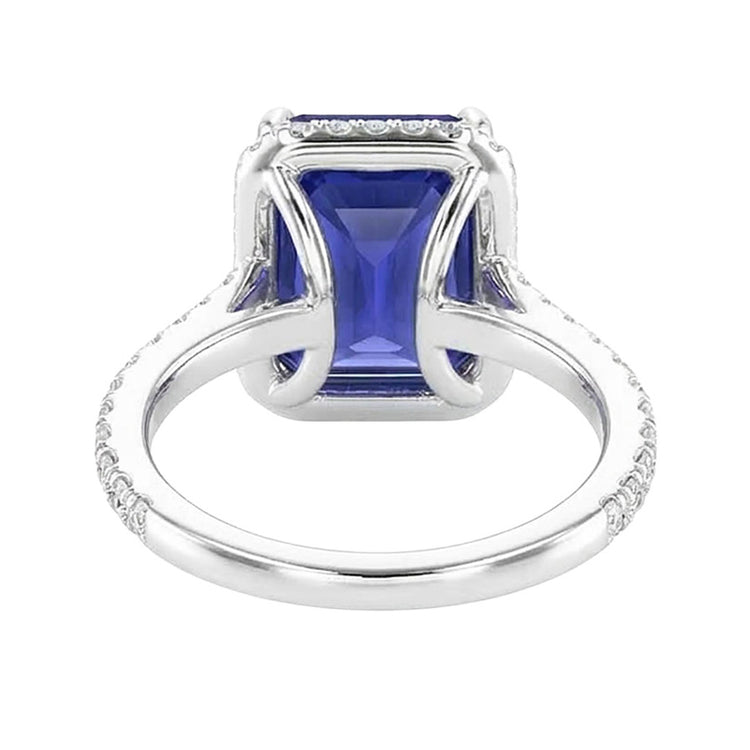 naturel round saphir 4.50carats bague sur blanc