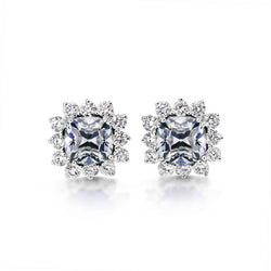 Or Blanc 14 Carats Diamant Fin Boucles d'Oreilles – 1,50-carats