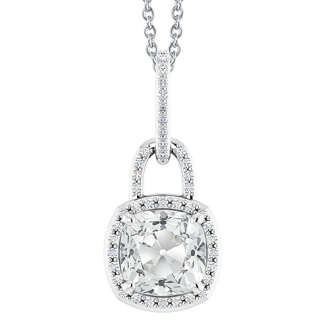 Brillant Pendentif 6,50 carats Or 14K Blanc – vue principale