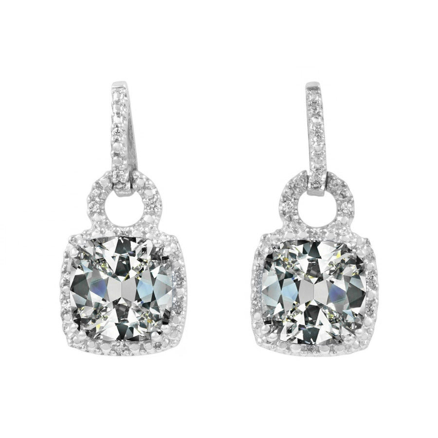 Fin Diamant Fin Pendants d'Oreilles 3,50 carats – vue principale