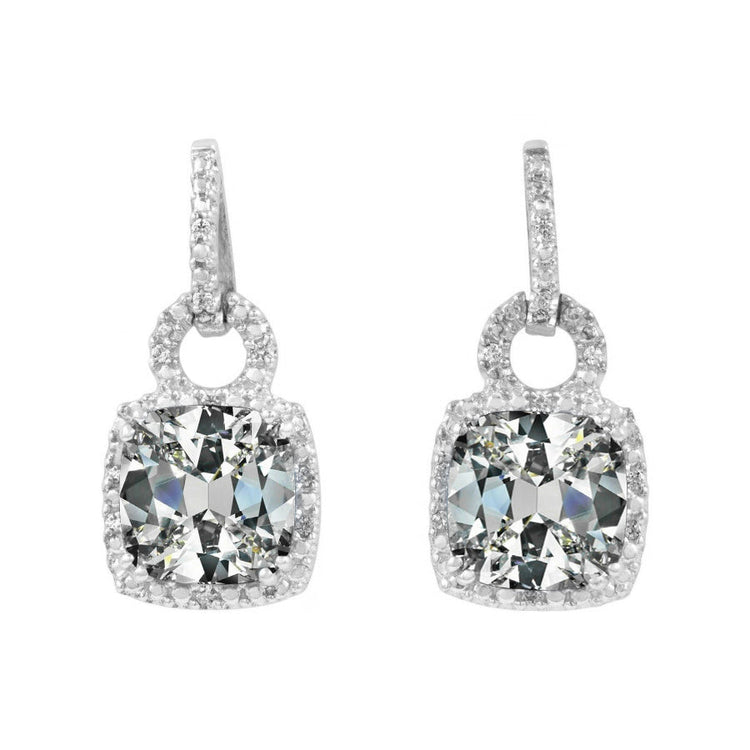 Fin Diamant Fin Pendants d'Oreilles 3,50 carats – vue principale